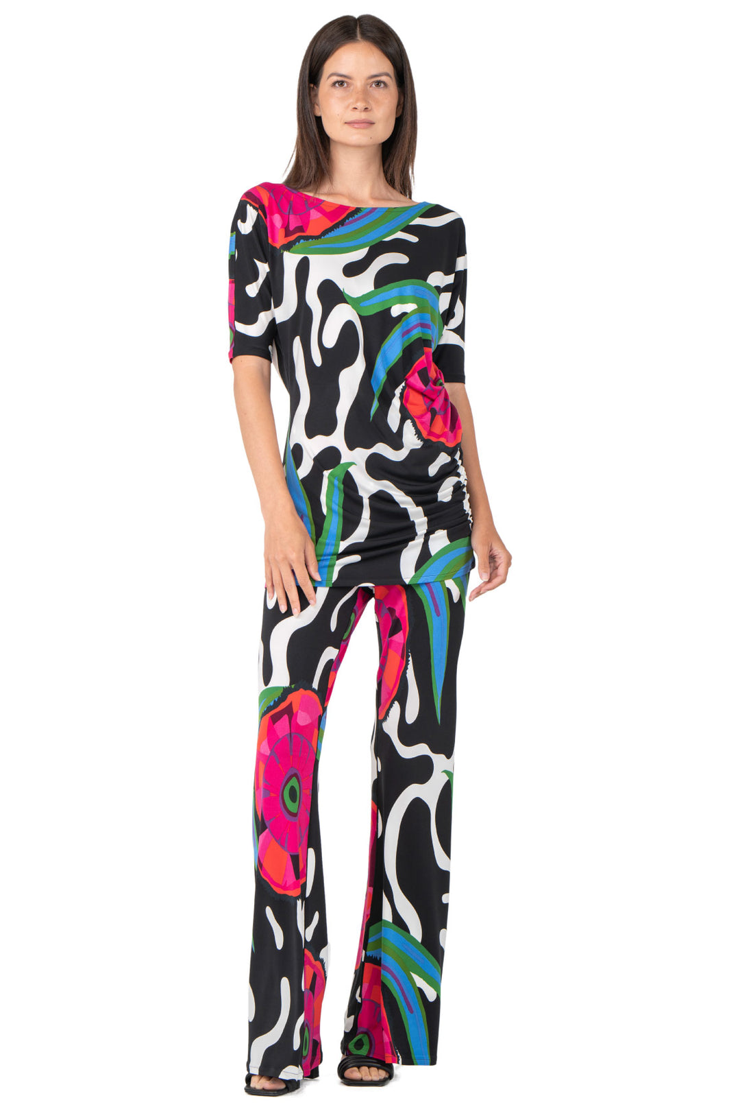 Bell Bottom Elastic Waist Pants