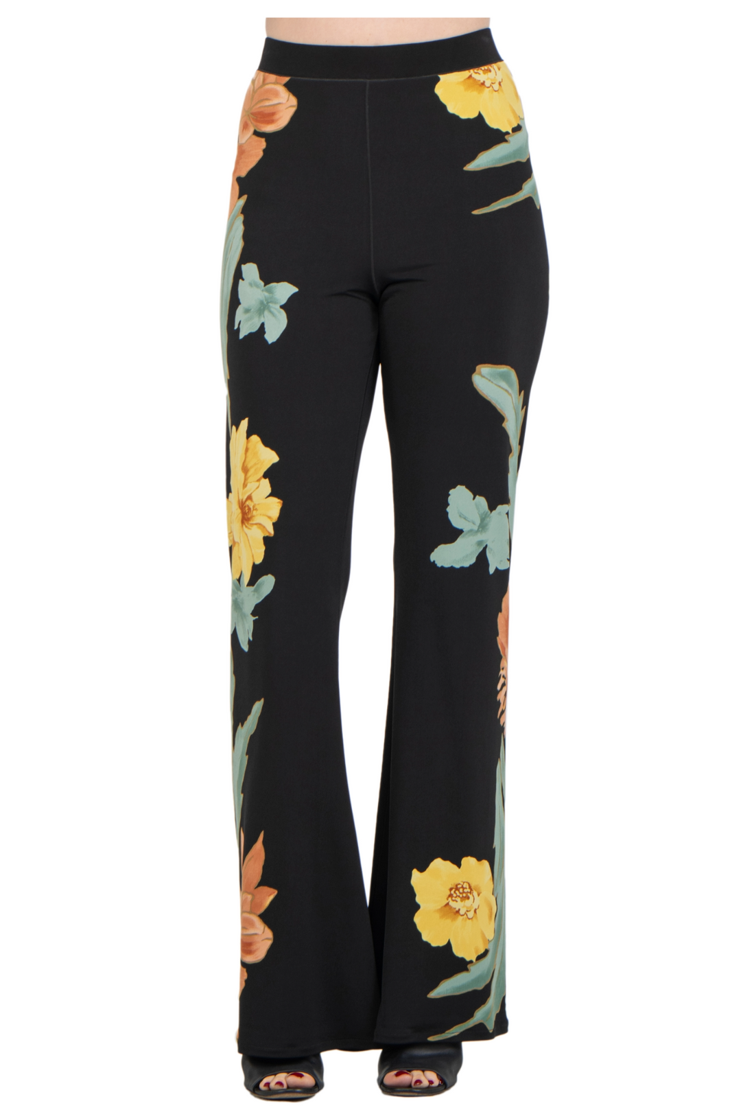 Bell Bottom Elastic Waist Pants