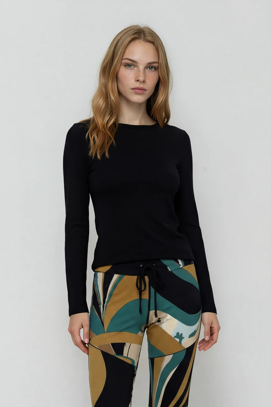 ACTIVE LINE SINGLE LAYERED LONG SLEEVE CREW NECK TOP