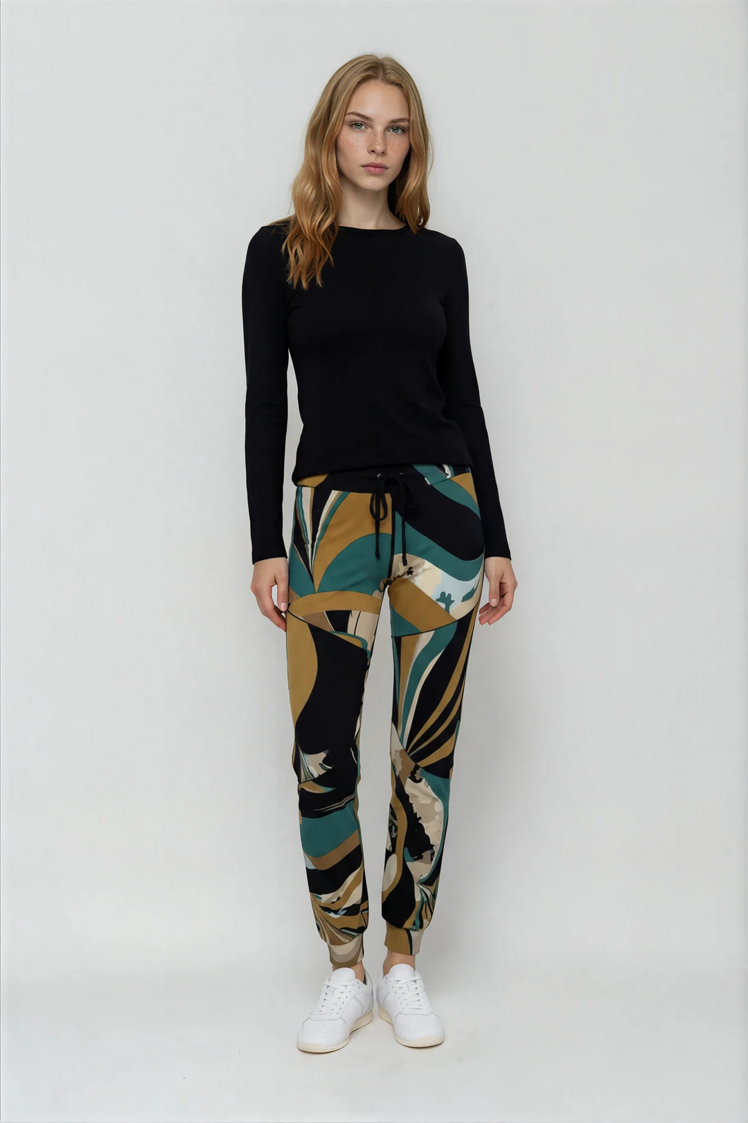 ACTIVE LINE DRAW STRING COLOR BLOCK/CUFF PANTS