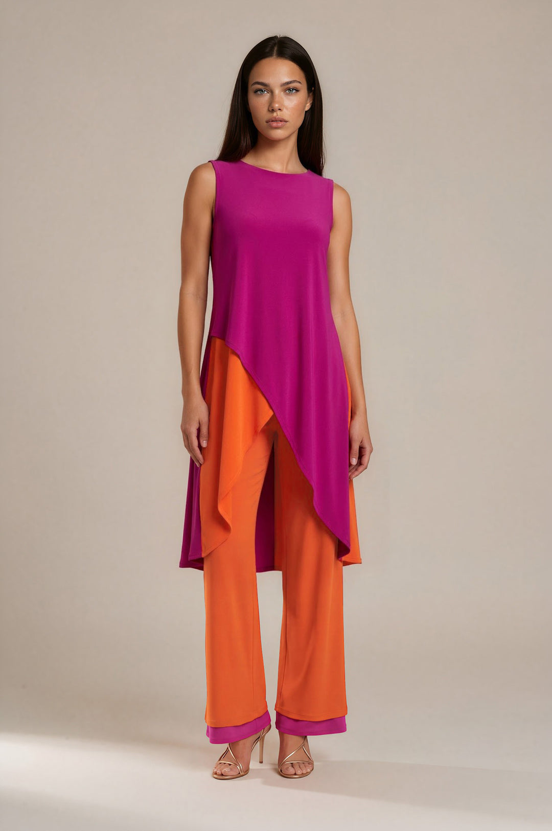LAYERED SLIT SIDE PALAZZO PANTS