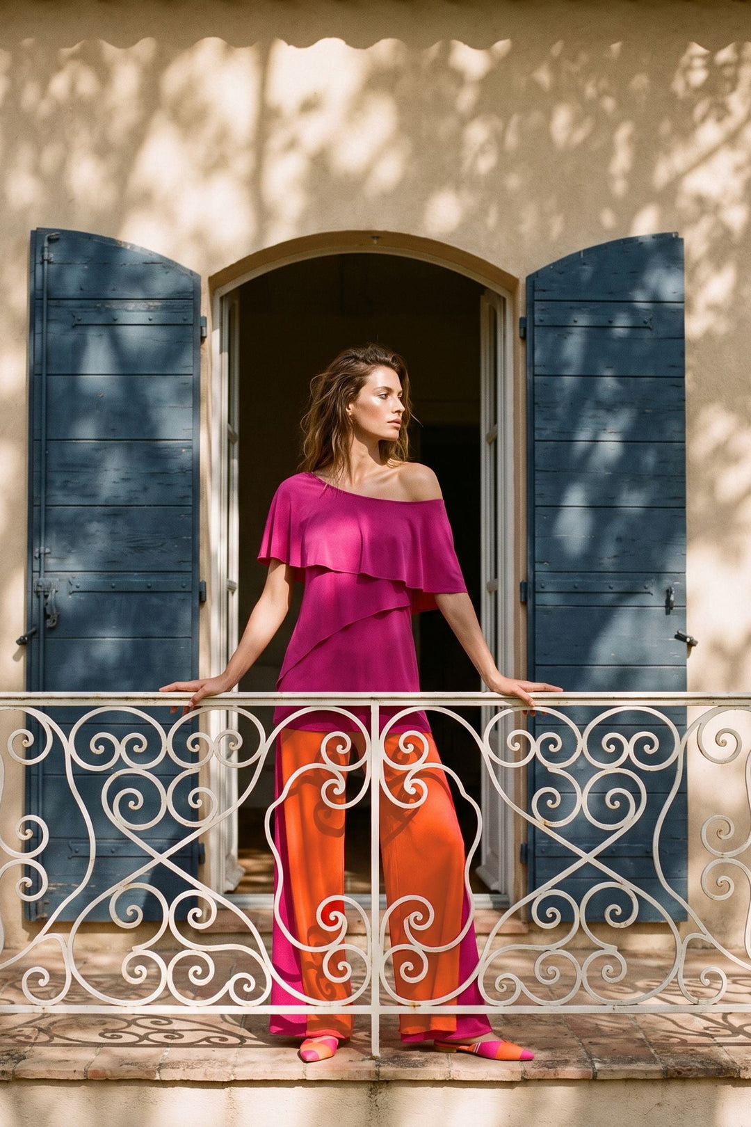 LAYERED SLIT SIDE PALAZZO PANTS