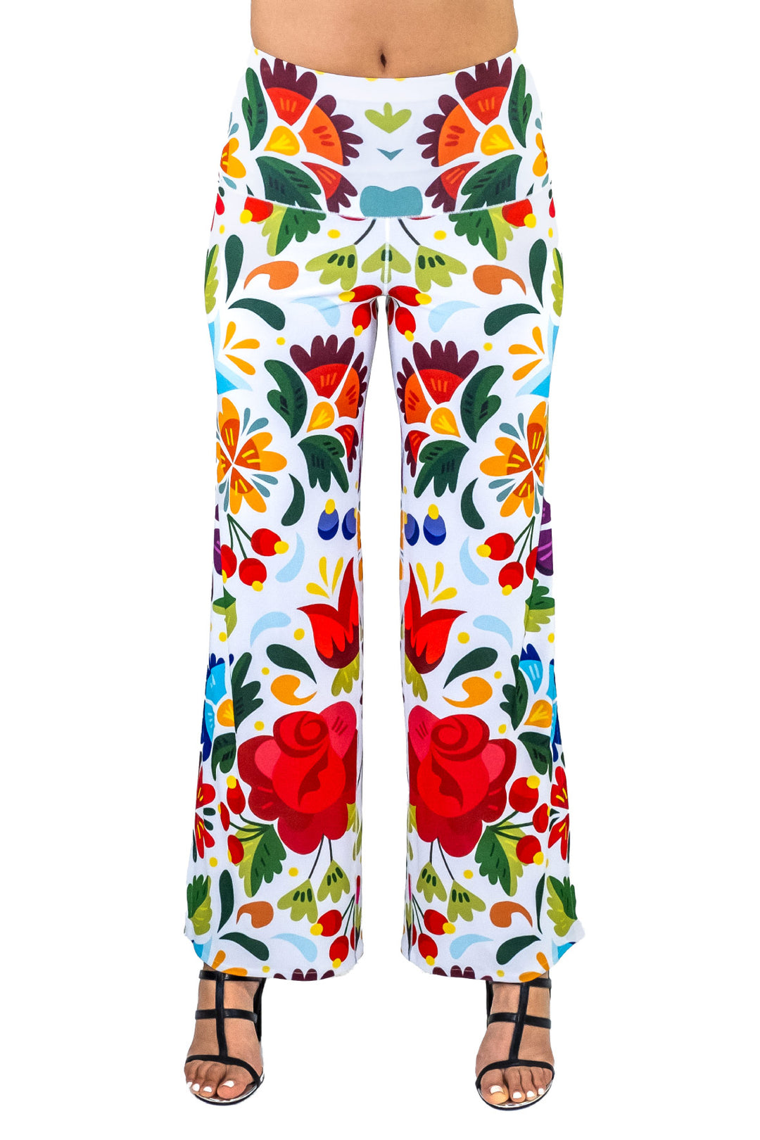 High Waist Side Slit Single Layered Pants