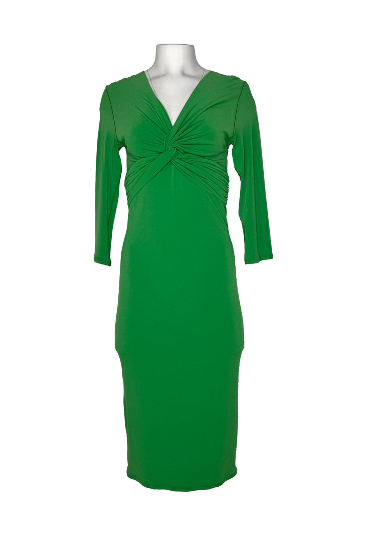 Long sleeve front twist double layer dress