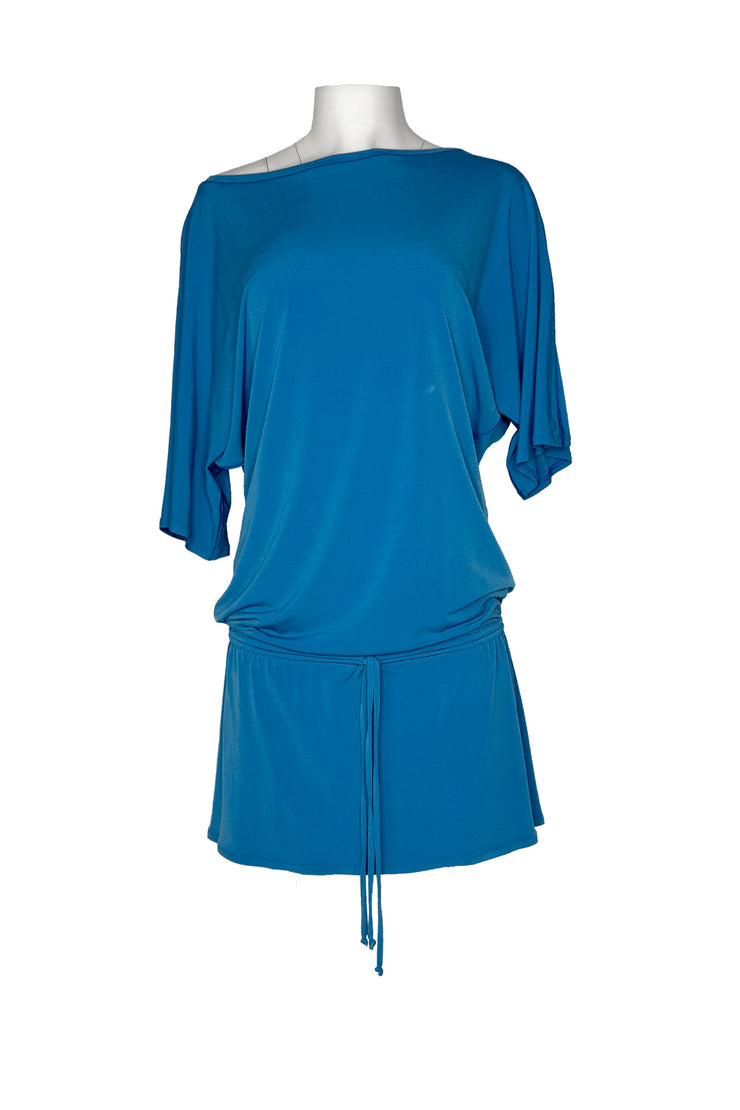 3/4 dolman sleeve gathered waist dress