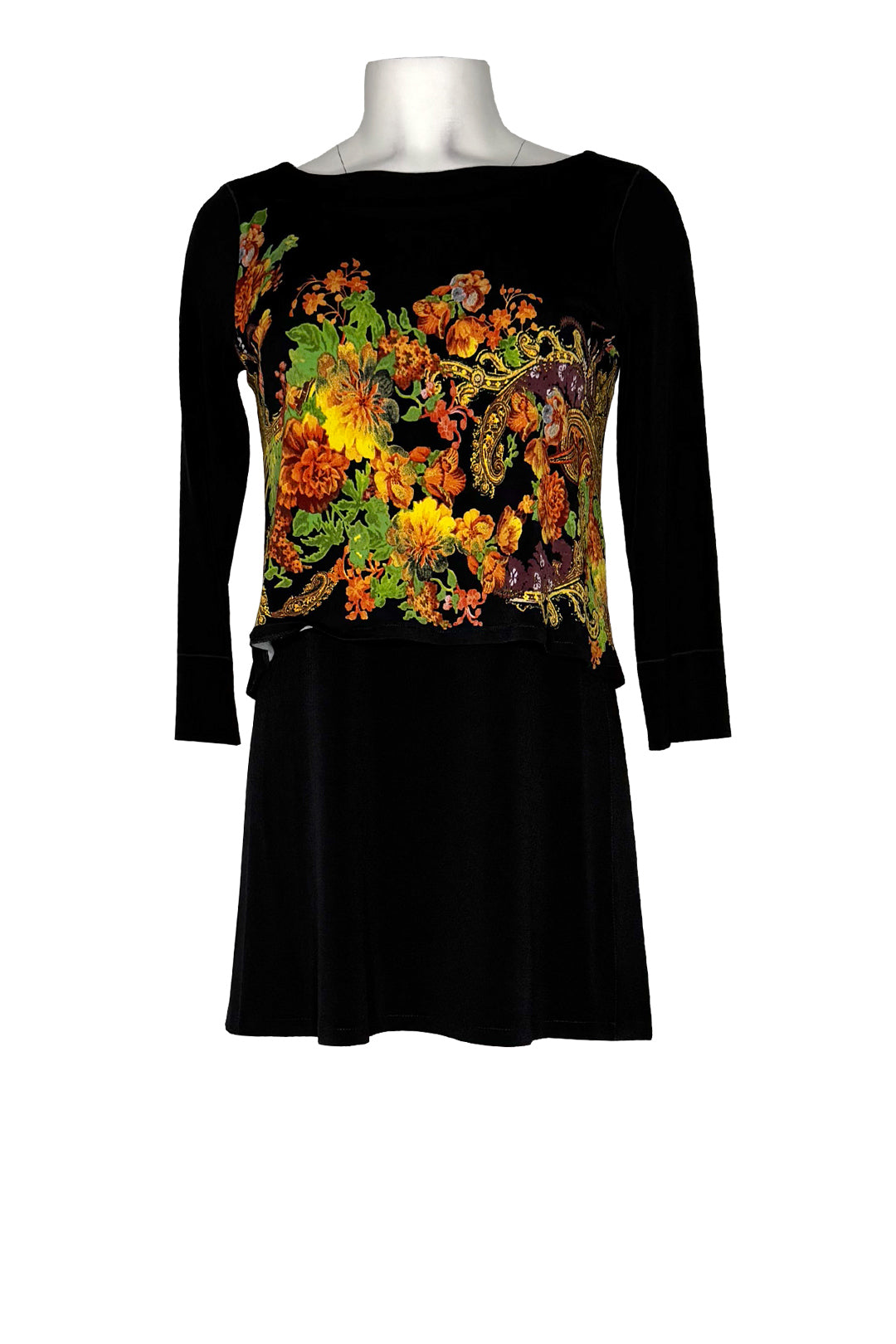 3/4 sleeve boatneck side slits