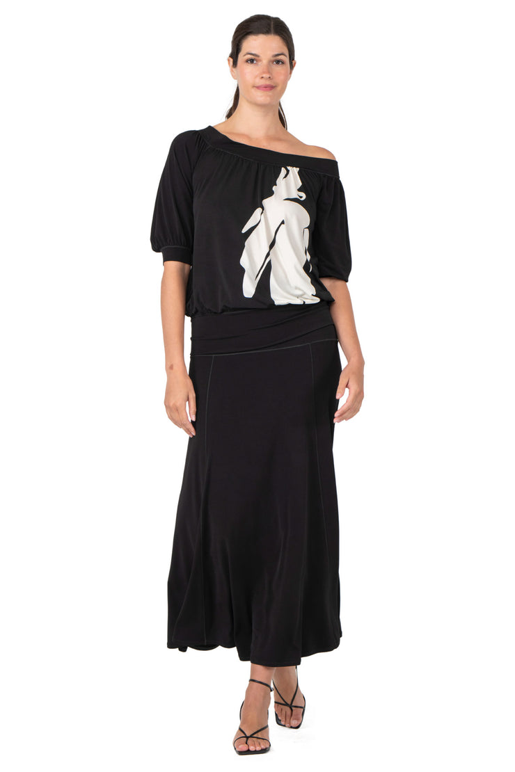 Double WB Side Panel Long Skirt