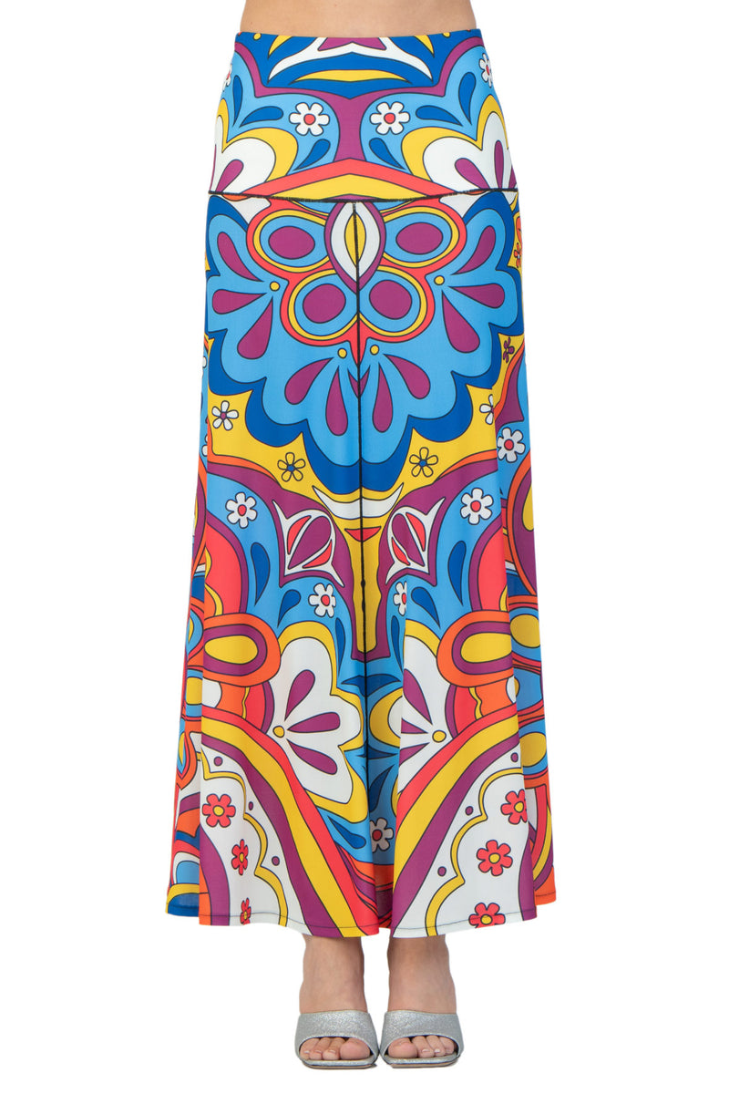 Double Waistband w/ Elastic Long 4 Panel Skirt – EvaVarro