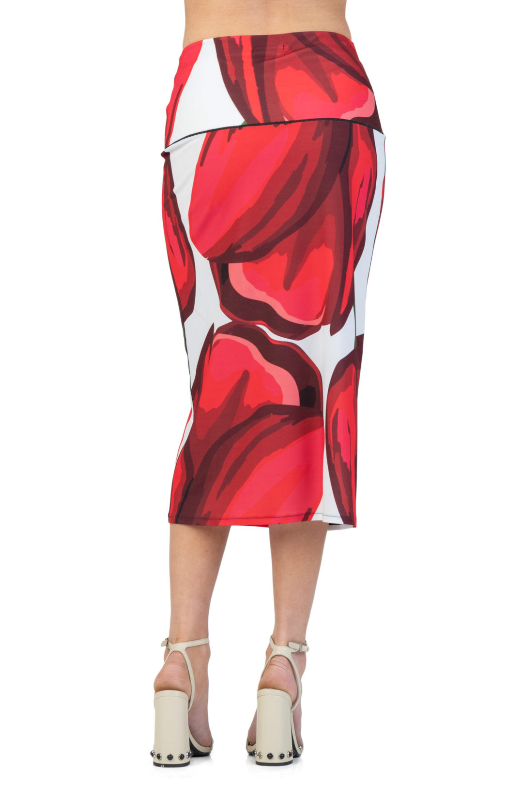 Double Waist Elastic Lined Straight Skirt