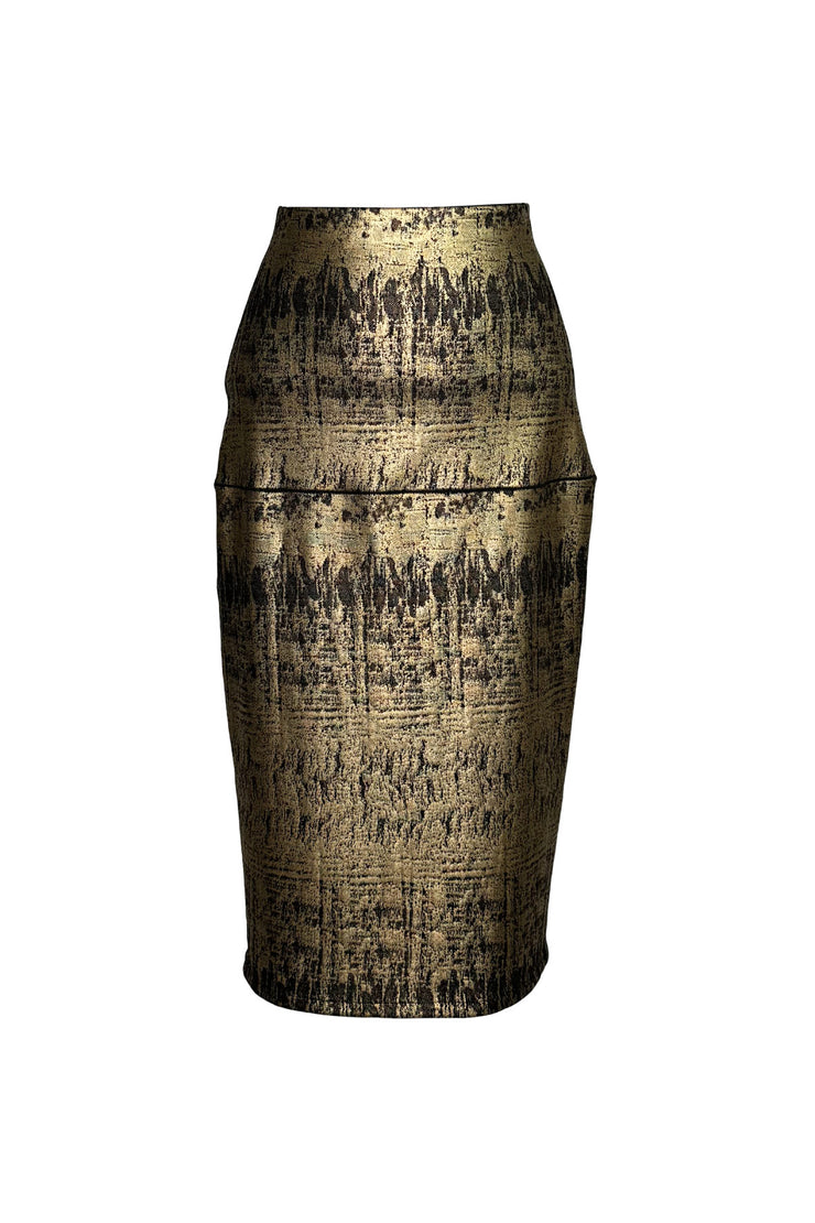 High Waist Slit Back Lined Pencil Skirt