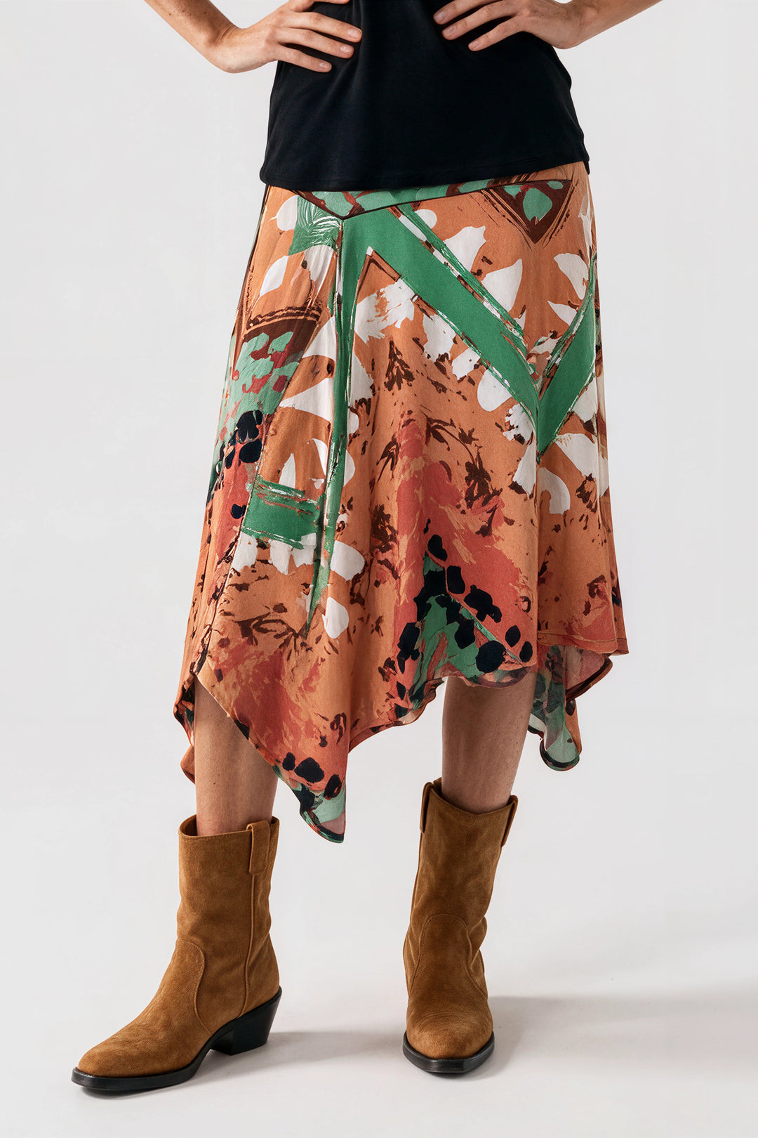 Boot Length Long Asymmetric Skirt