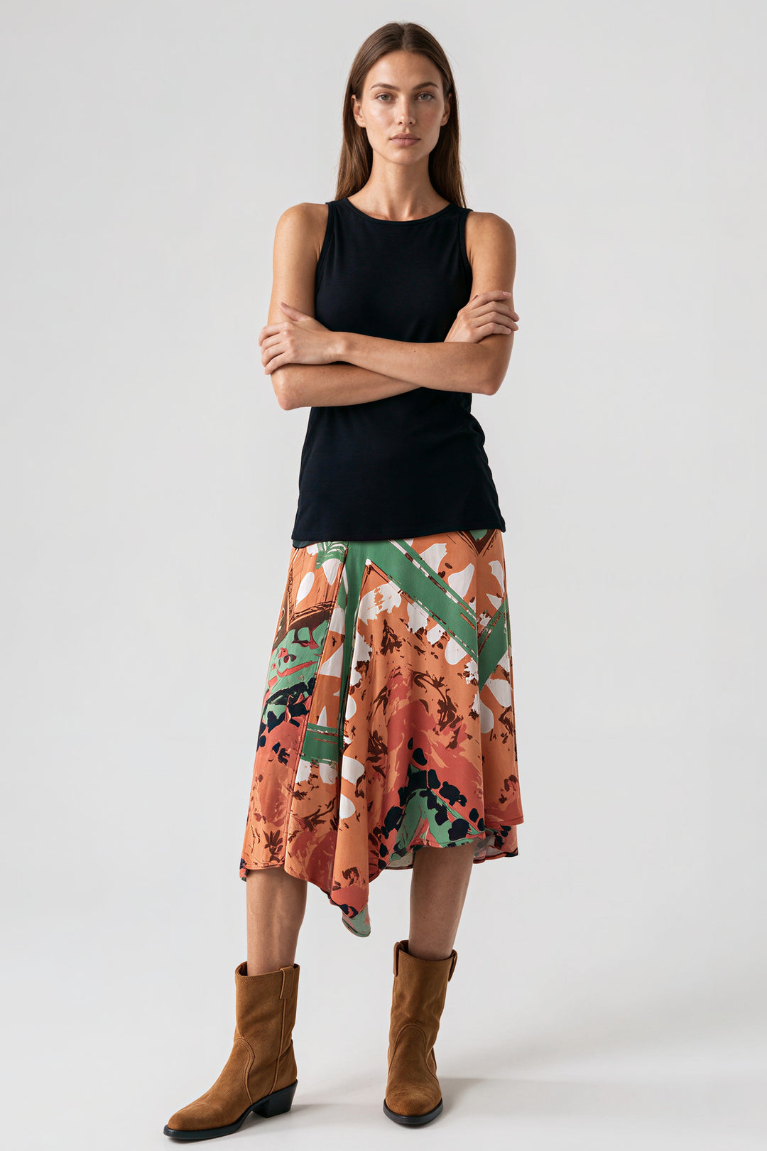 Boot Length Long Asymmetric Skirt