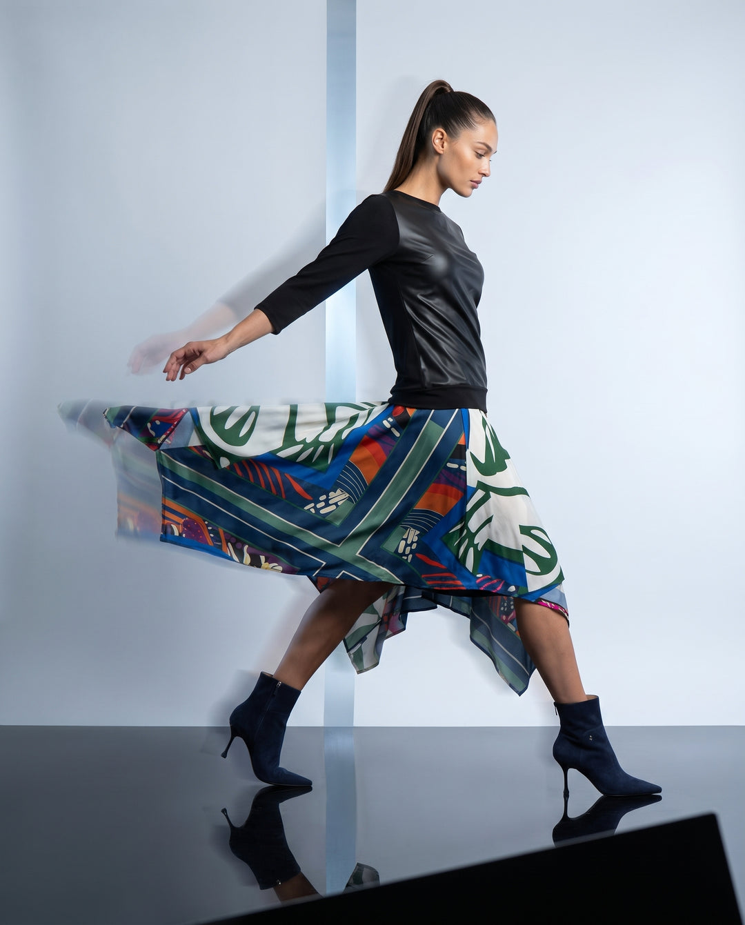 Boot Length Long Asymmetric Skirt