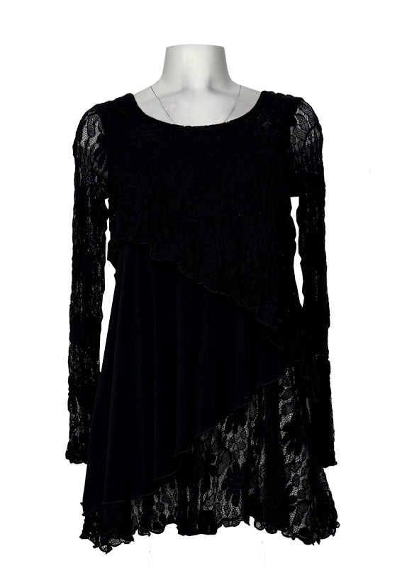 Waterfall lace tunic