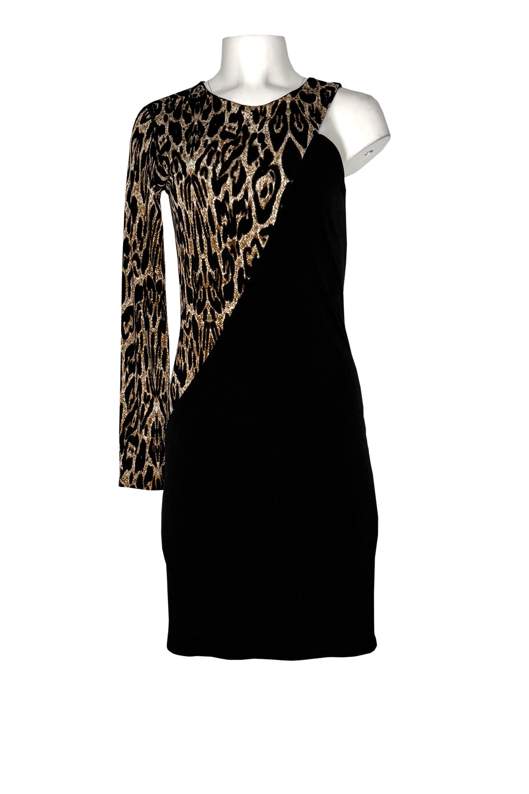 Diagonal lined bicolor dress