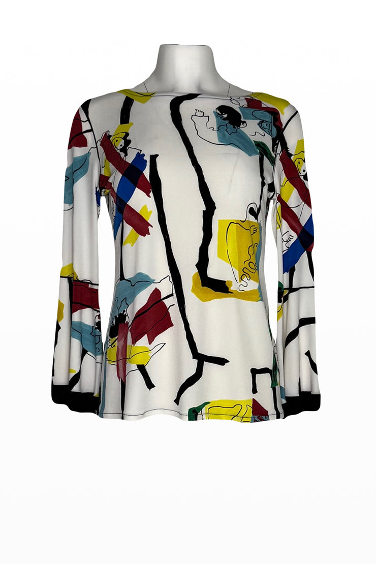 Long bell sleeve single layer tunic