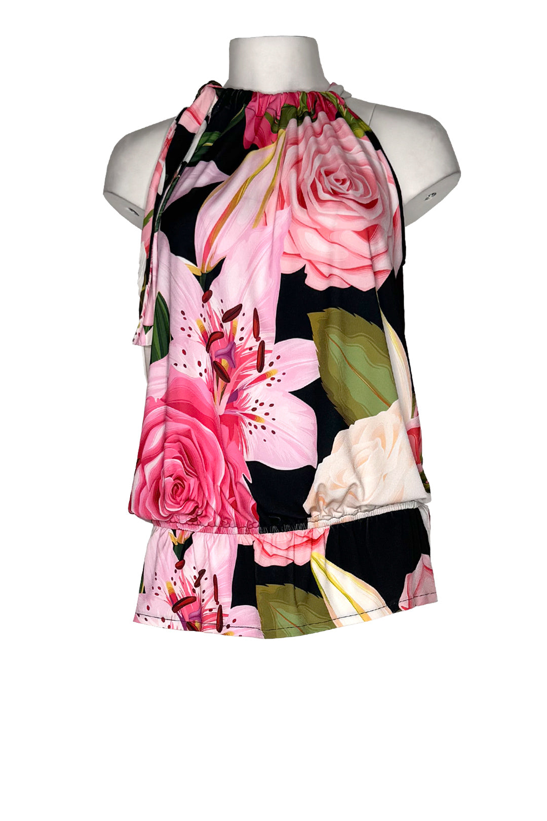 Drawstring blouson top