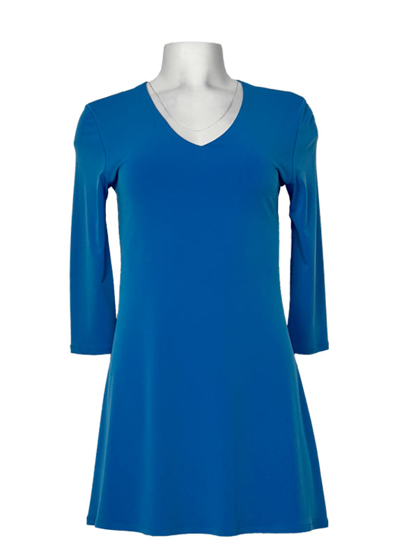 3/4 sleeve v neck single layer tunic