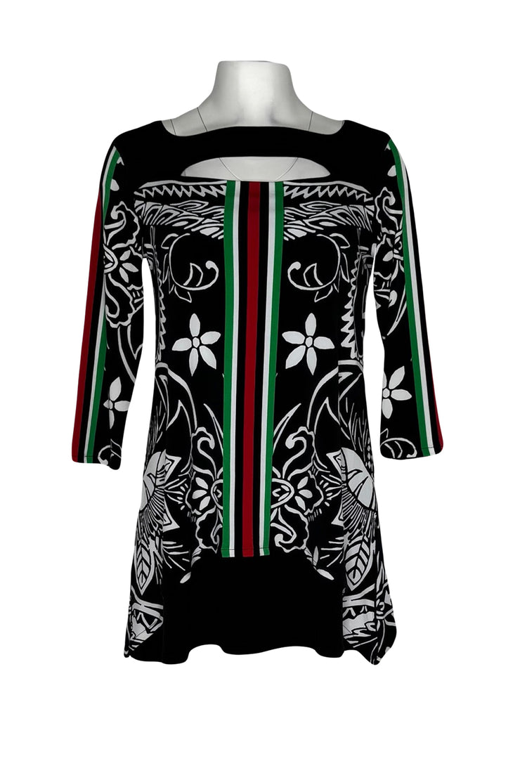 Front yoke boatneck lined tunic