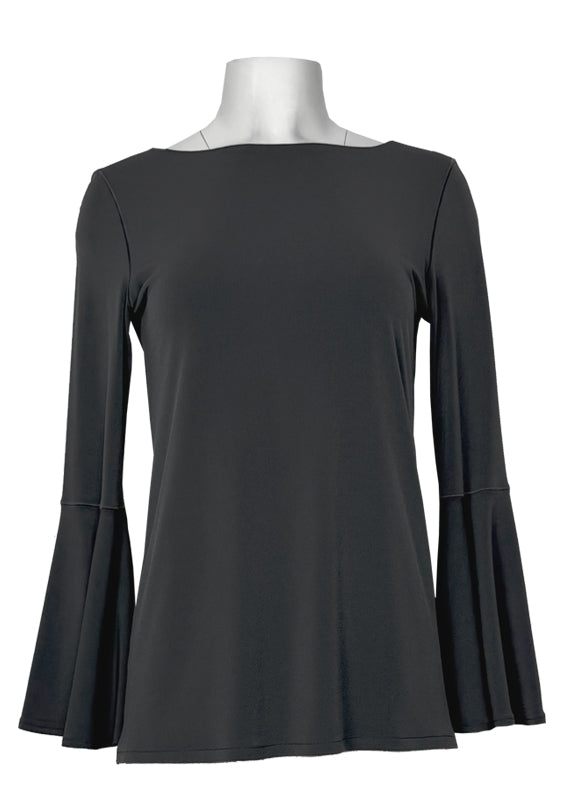 Boat neck bell sleeve lined tunic