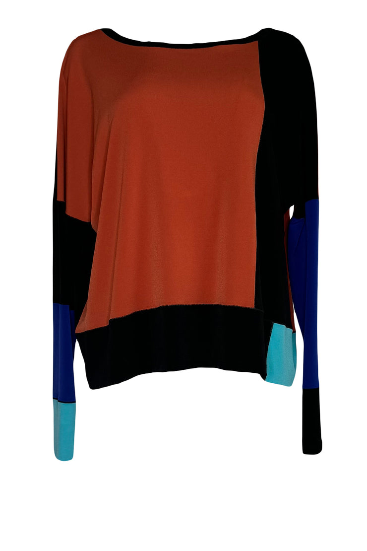 Color block loose top