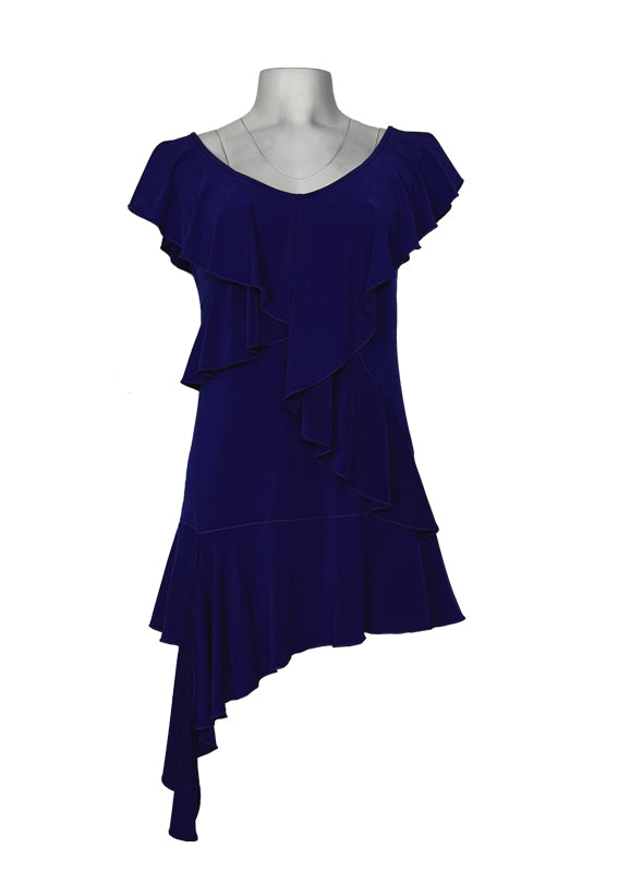 Sleeveless asymmetric tail ruffle tunic