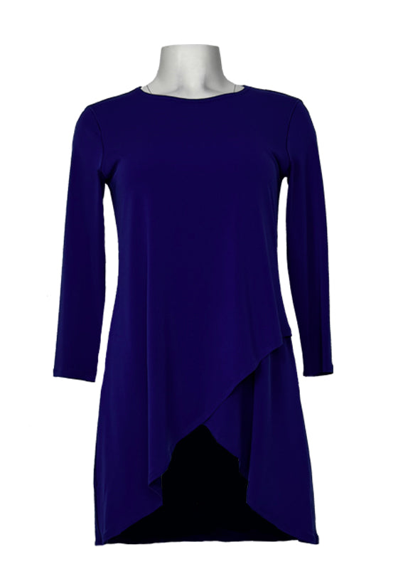 3/4 sleeve wrap cascade tunic