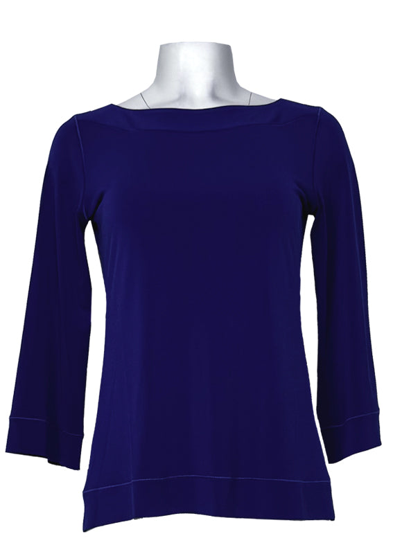 3/4 sleeve boatneck single layer tunic