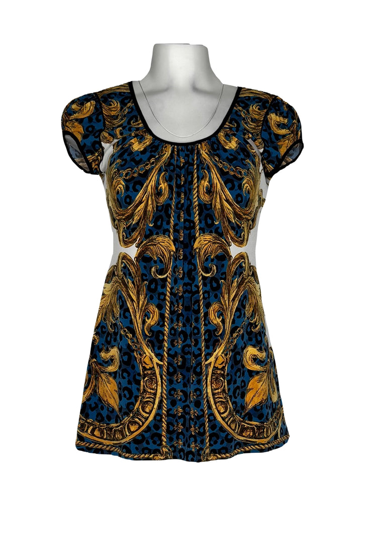 Cap sleeve scoop neck single layer tunic