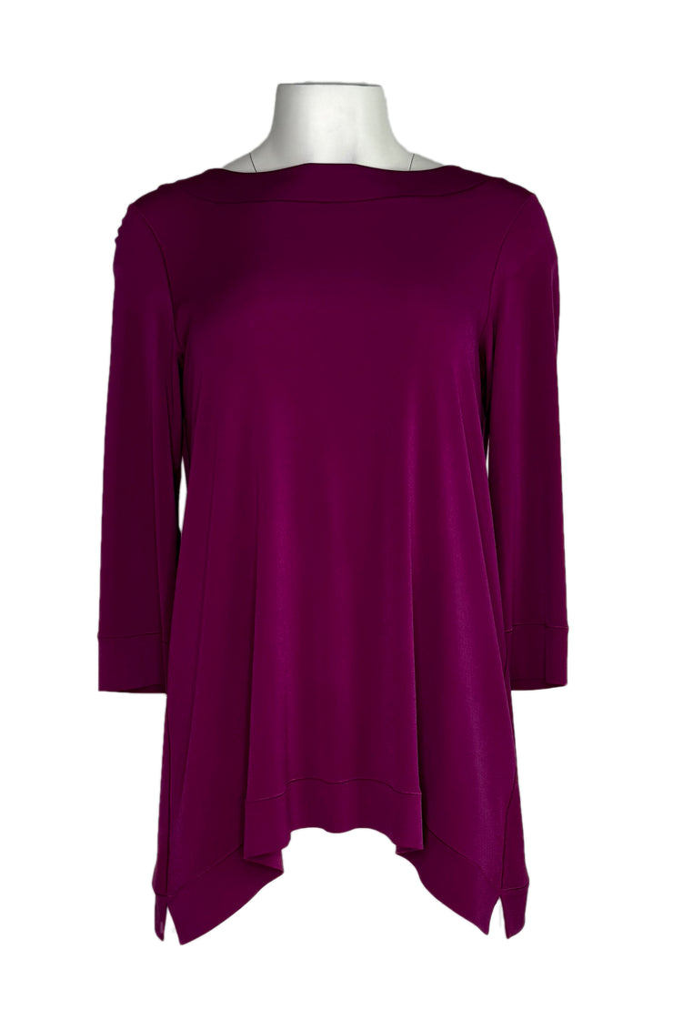 Slit back banded 3/4 sleeve tunic