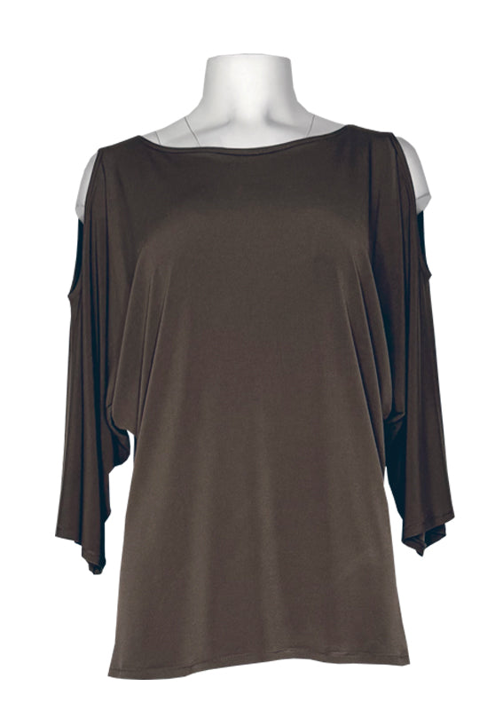 Kimono sleeve cold shoulder easy top