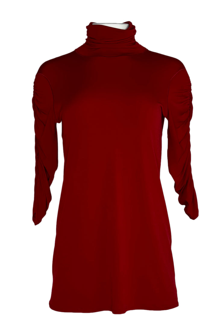 Sleeve and neck ruched tunic