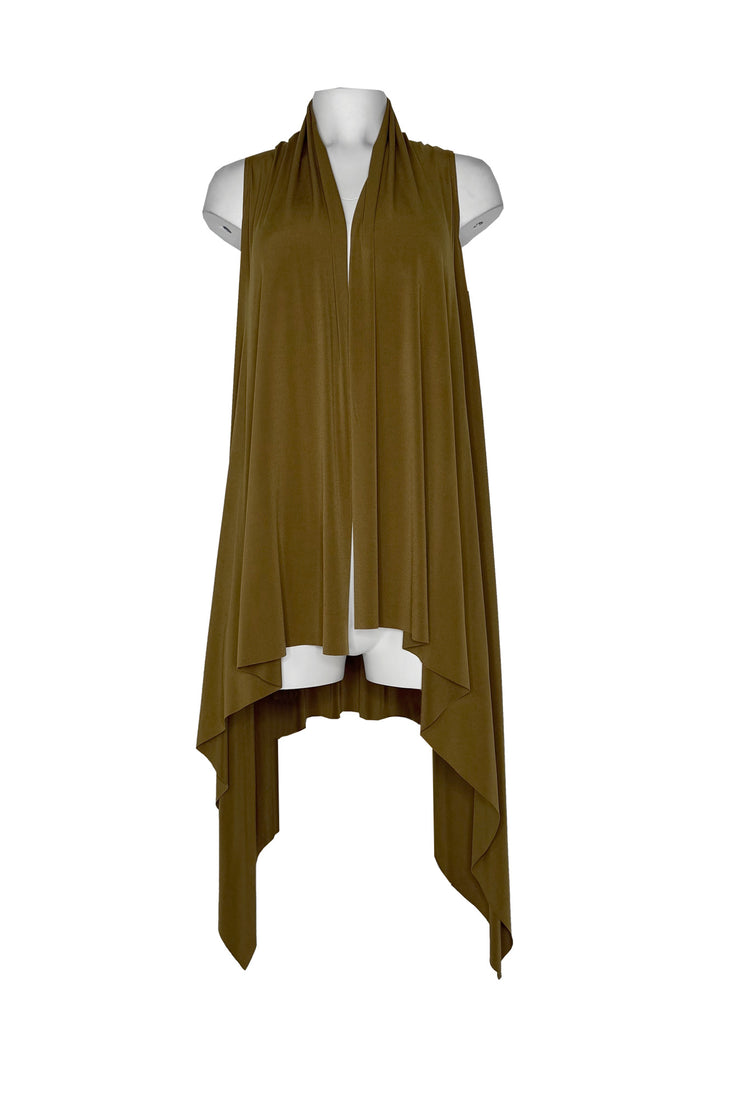 Sleeveless raw hem cardigan