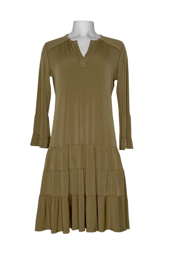 3 tiers ruffle sleeve dress