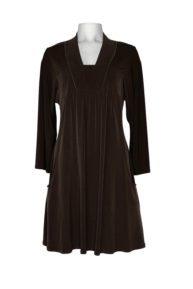 Long sleeve with pockets single layer dress