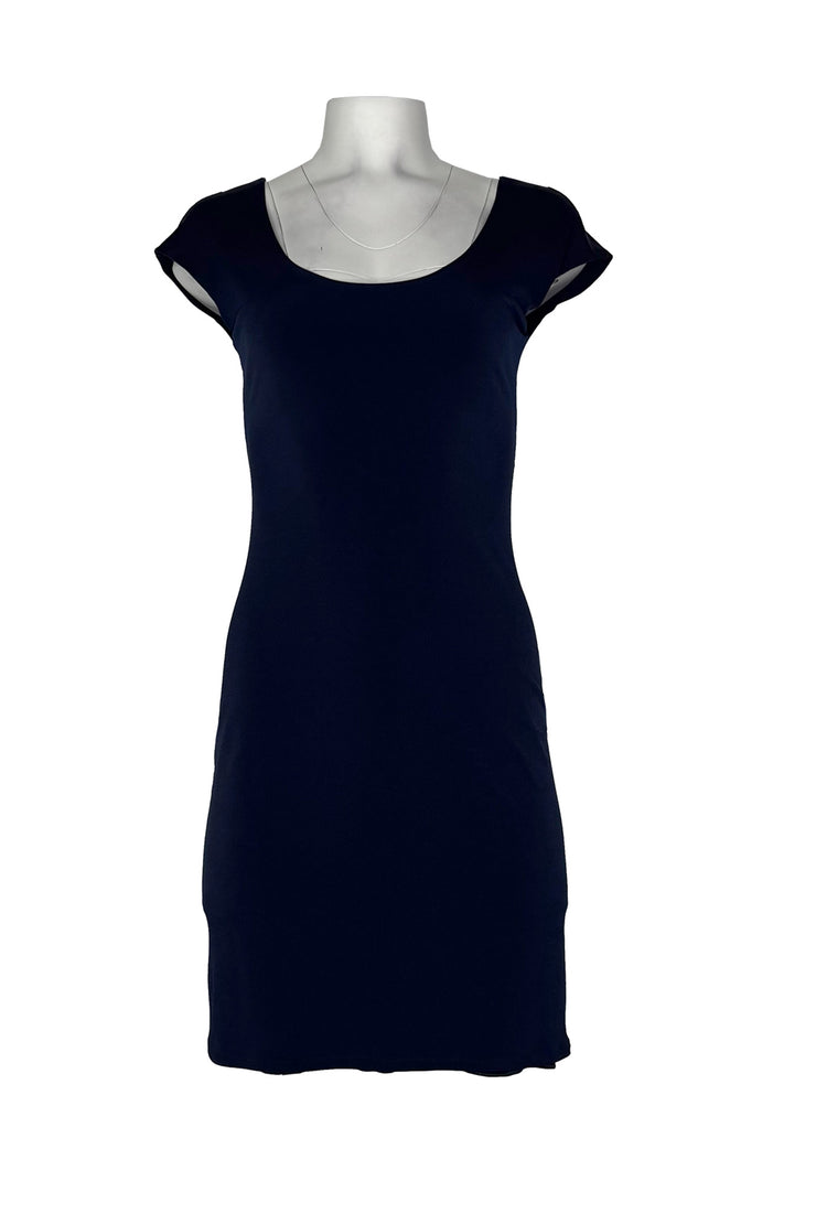 U neck drop shoulder lined dress
