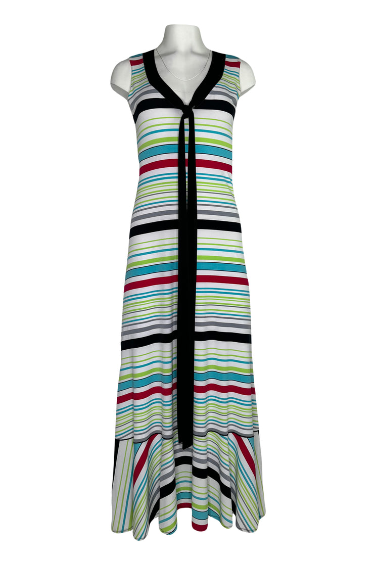 Tie v neck sleeveless bottom flare lined dress EvaVarro Tie v neck sleeveless bottom flare lined dress EvaVarro