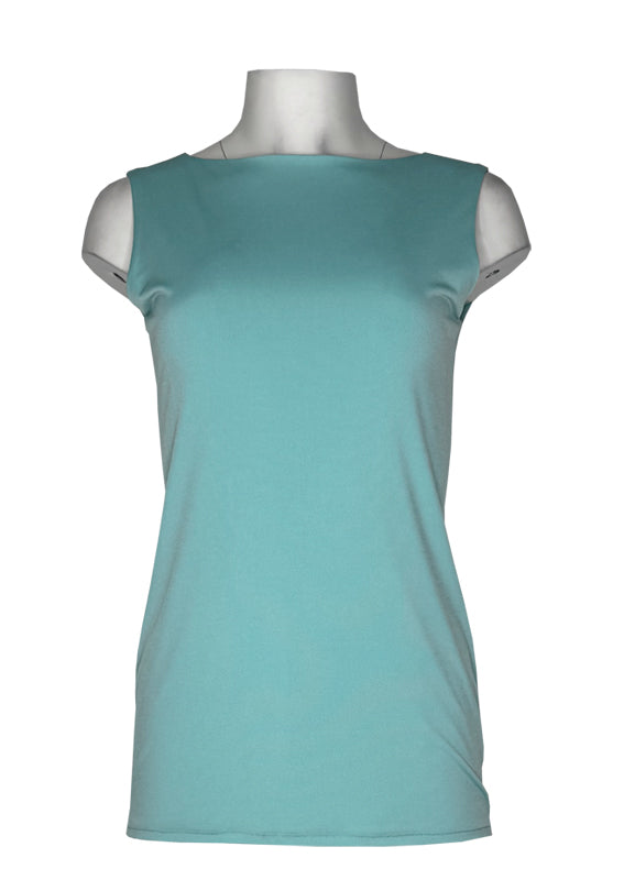 Boatneck sleeveless double layer top