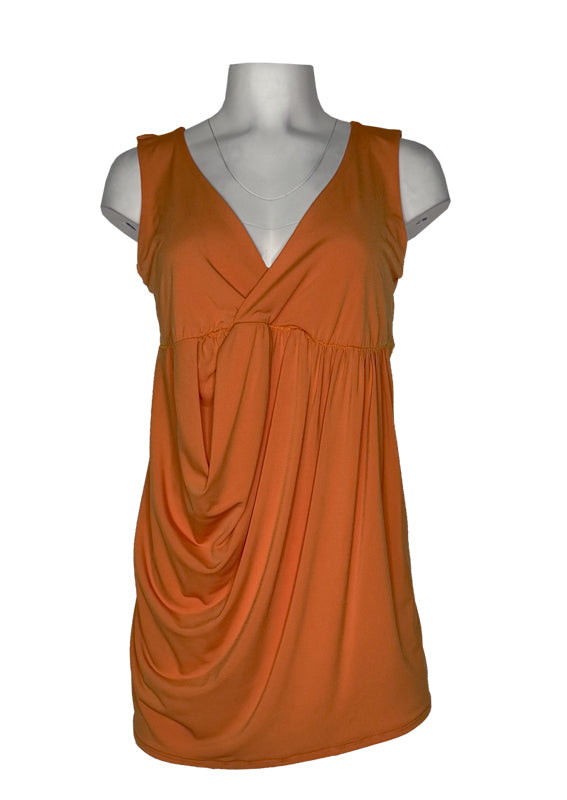 Gathered waist sleeveless tunic
