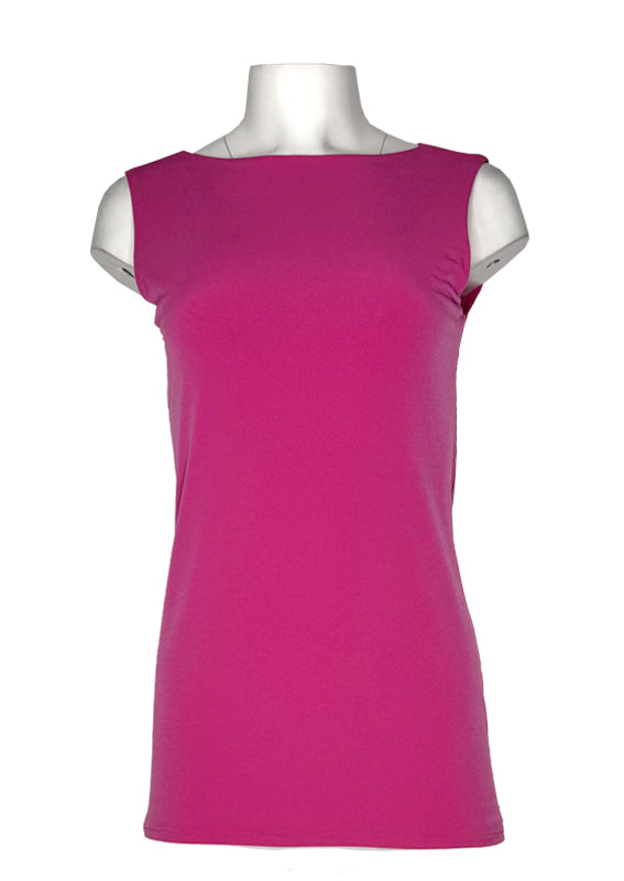 Wide neck sleeveless double layer top