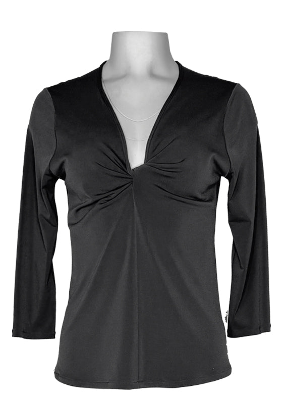 3/4 sleeve front twist single layer top