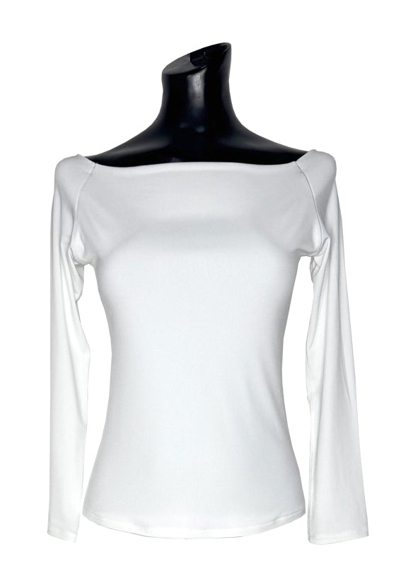 Off shoulder layered long sleeve top