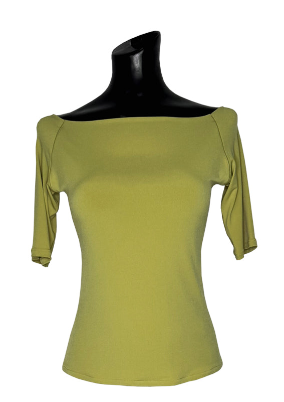 Off shoulder layered 3/4 sleeve top