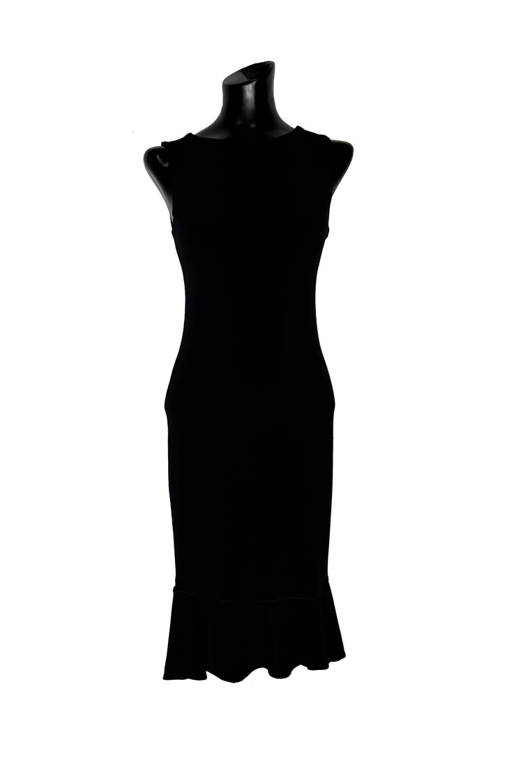 Sleeveless layered bottom flounce dress