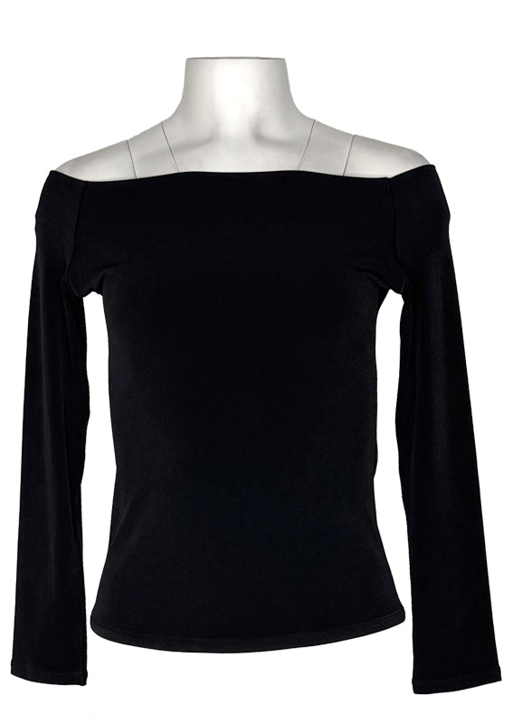 Off shoulder layered long sleeve top