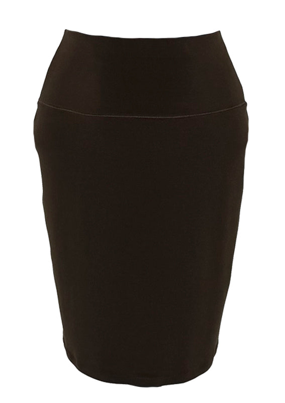 Wide waistband lined short pencil skirt