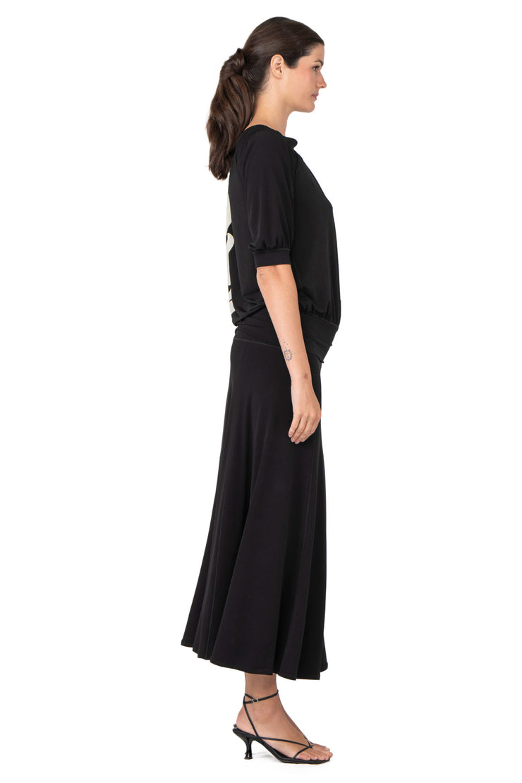 3/4 Sleeve Off Shoulder Banded Blouson Top