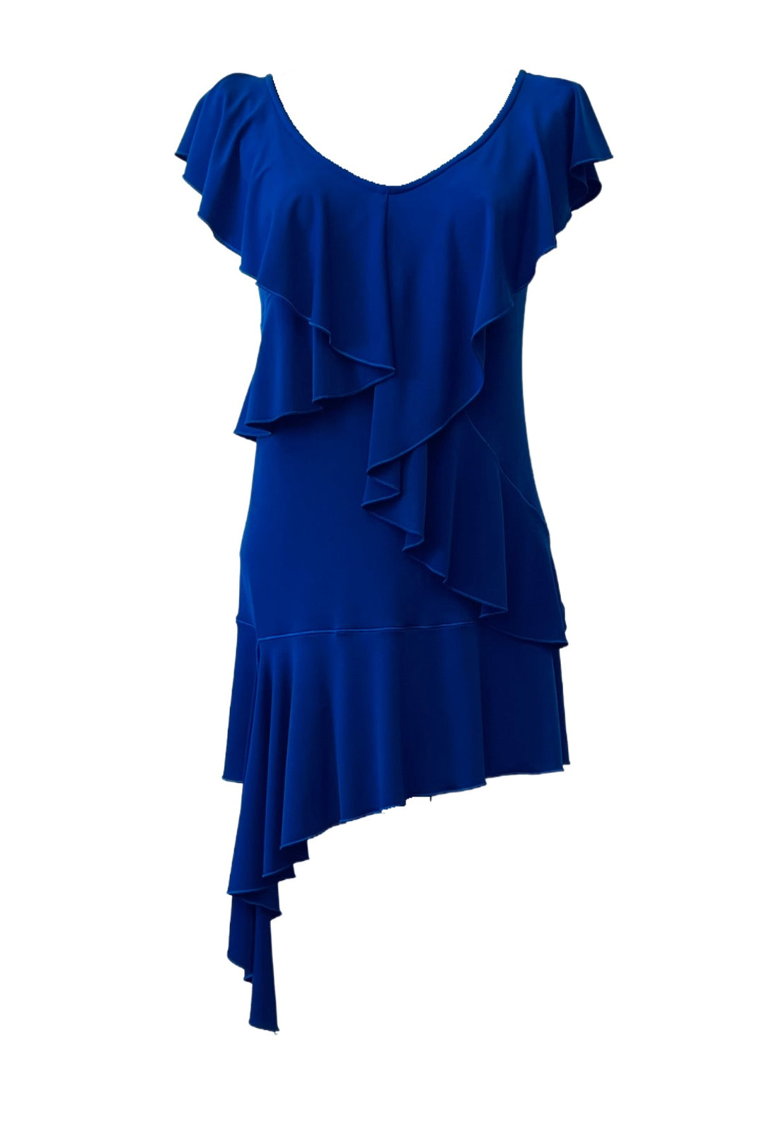 SLEEVELESS V FRAME BACK ASSYMETRIC TAIL RUFFLE TUNIC