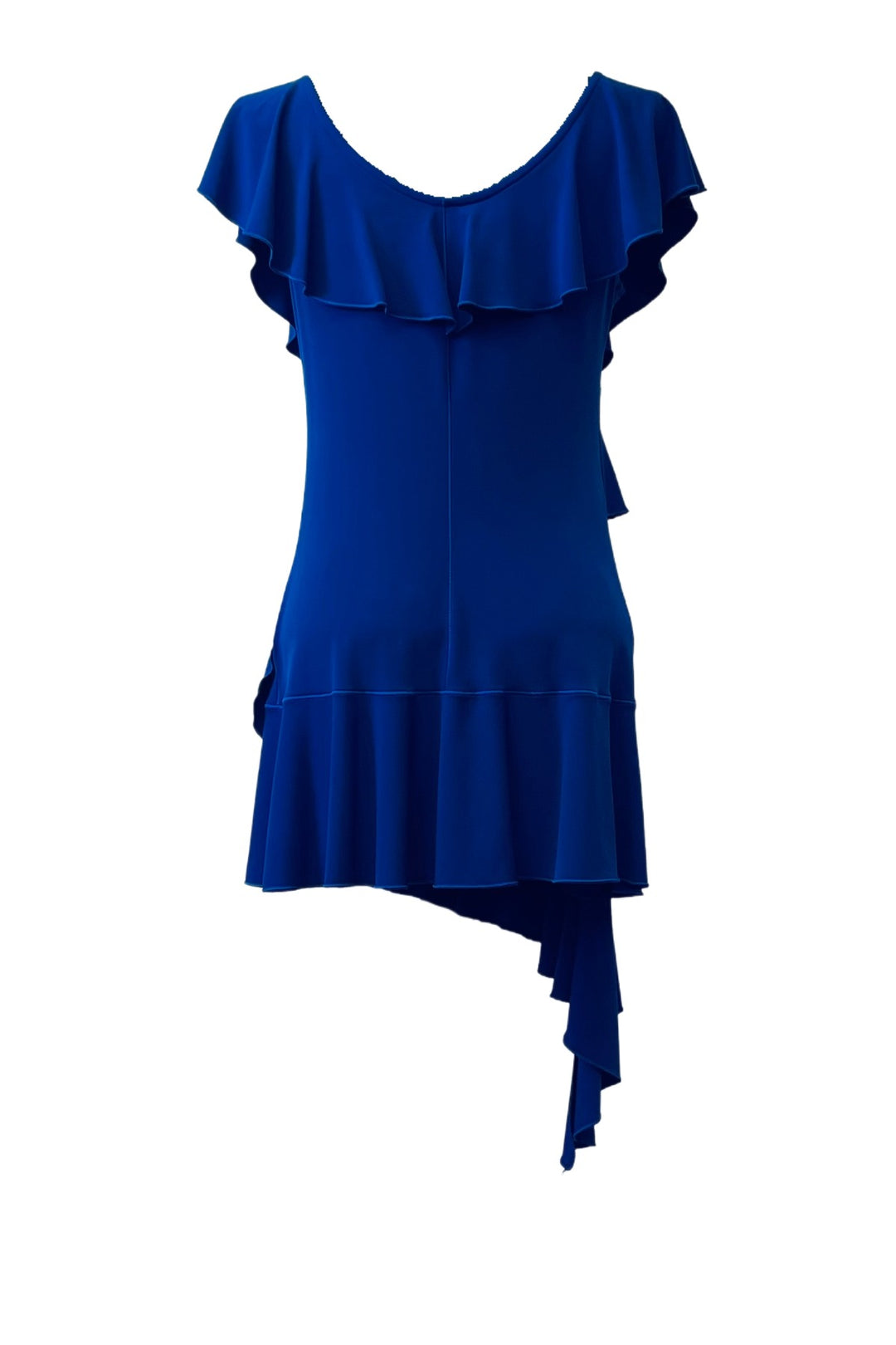 SLEEVELESS V FRAME BACK ASSYMETRIC TAIL RUFFLE TUNIC