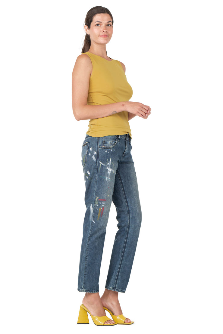 Single Layered Crew Neck Sleeveless Long Top